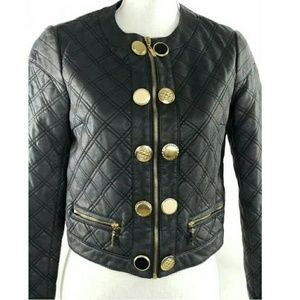 Bisou Bisou Michele Bohbot Vegan Leather Jacket S